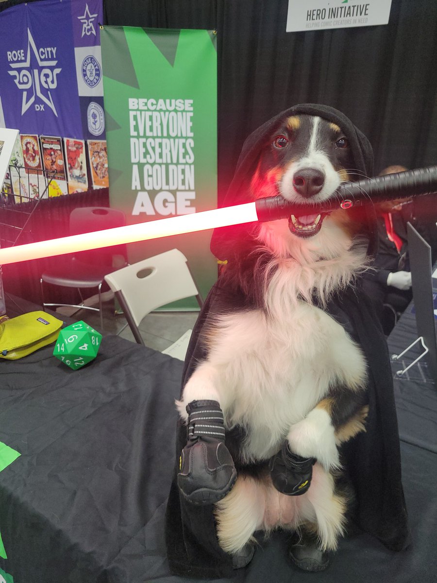 heroinitiative's tweet photo. You don't have to belong to the #BarkSide to #BeTheHero! Swing by booth #1206 at @rosecitycc and meet infamous Sith Lord @sydneythesd! #helpingcomiccreatorsinneed #rccc2024 https://t.co/VyT20Teoqa