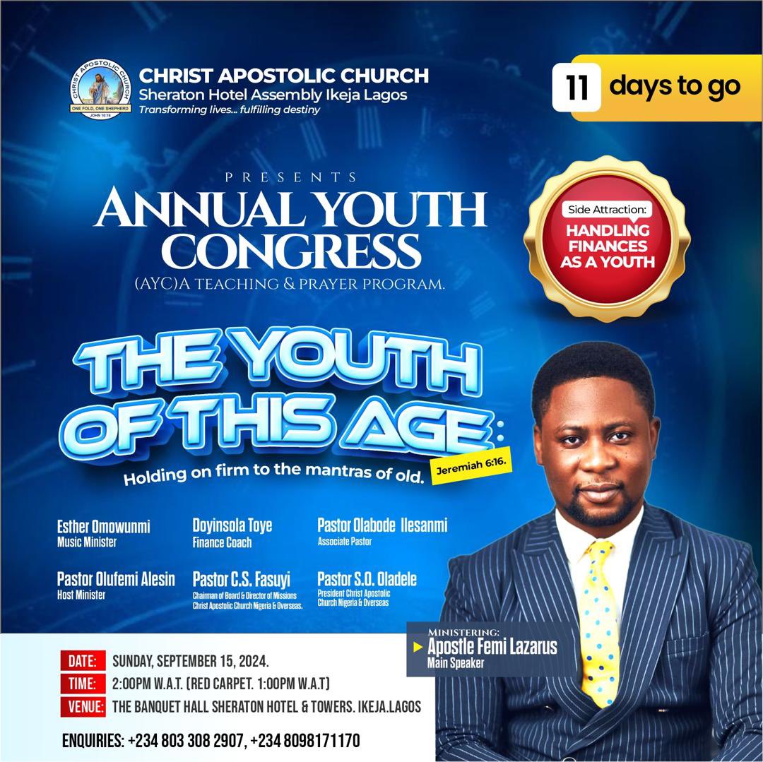 cacsheraton's tweet photo. Please encourage all the Youth that you know to attend this great annual Youth Congress. 

https://t.co/I5dbx3C7hh

Let them register through 👆this link. It is is just for logistics alone.

Faith comes by hearing and hearing of the word. https://t.co/I9hC0gcZiA