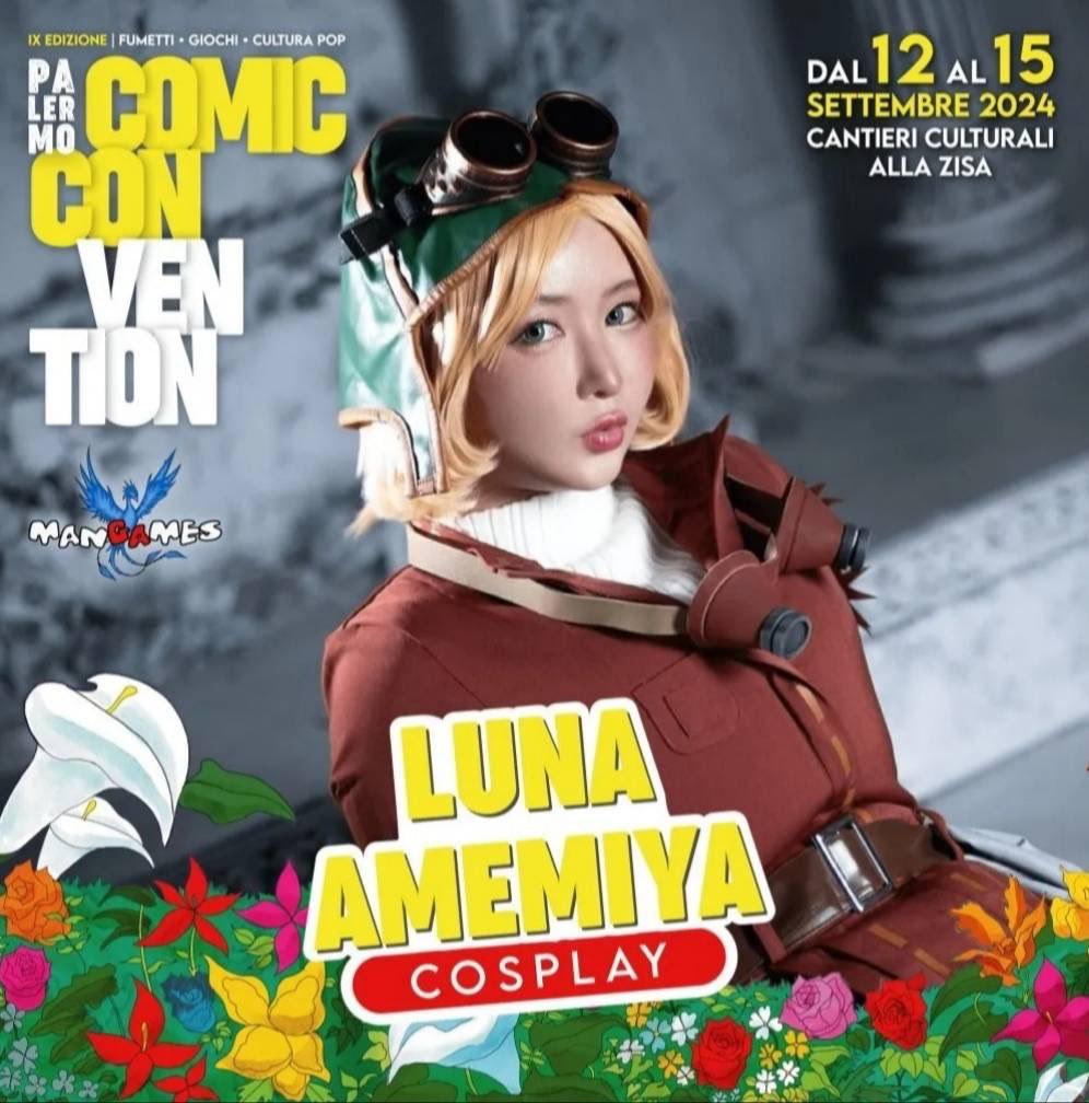 【告知】
🇮🇹9/12-15(木-日)イタリア、シチリア

パレルモコミコン
🕐出演時間はブログに！
10:00-20:00(展示スペース)
10:00-24:00(ステージエリア)

🏠Legambiente Sicilia

👙毎日コスプレ
9/12(金)綾波レイ(新世紀エヴァンゲリオン)
9/13(土)ティファ(FFⅦ)
9/14(日)イヴ(ステラブレイド)
9/15(月)霞(DOA) 

⬇️イベントHP
https://t.co/nLx0otetRY

⬇️出演詳細
https://t.co/eDRag9RhQT

9年ぶりのシチリア！やったー！
毎日参加するよ！

XとInstagramで
動きをリアルタイムご報告！
⏩https://t.co/rv0SoTZ8Pf

何卒！