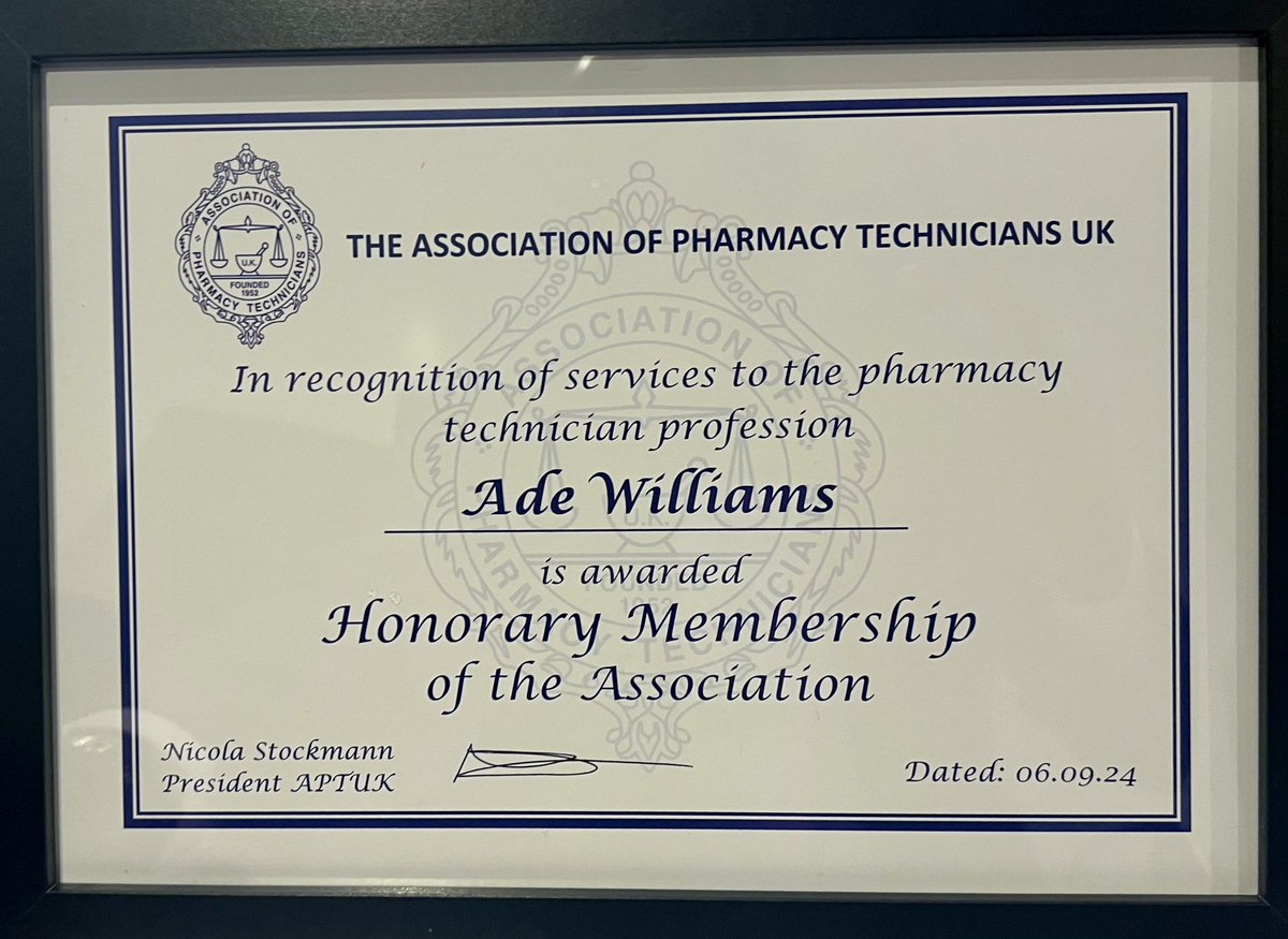 Thank you, @APTUK1. This is a great honour. I will always strive to live up to your confidence and trust. Indebted to all the wonderful generous friendships esp <a href="/FennTess/">Tess Fenn FAPharmT 💙</a>.