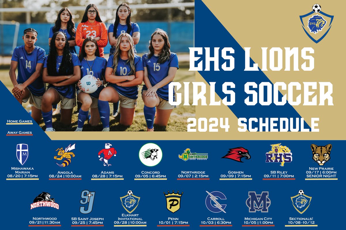 ehslionsgsoccer's tweet photo. 2024 Varsity Schedule💙⚽️ https://t.co/jl0vHWMpbi