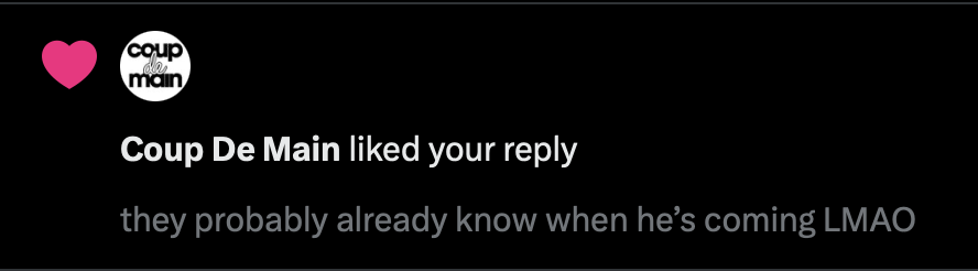 this is actually way too ominous <a href="/coupdemain/">Coup De Main</a>