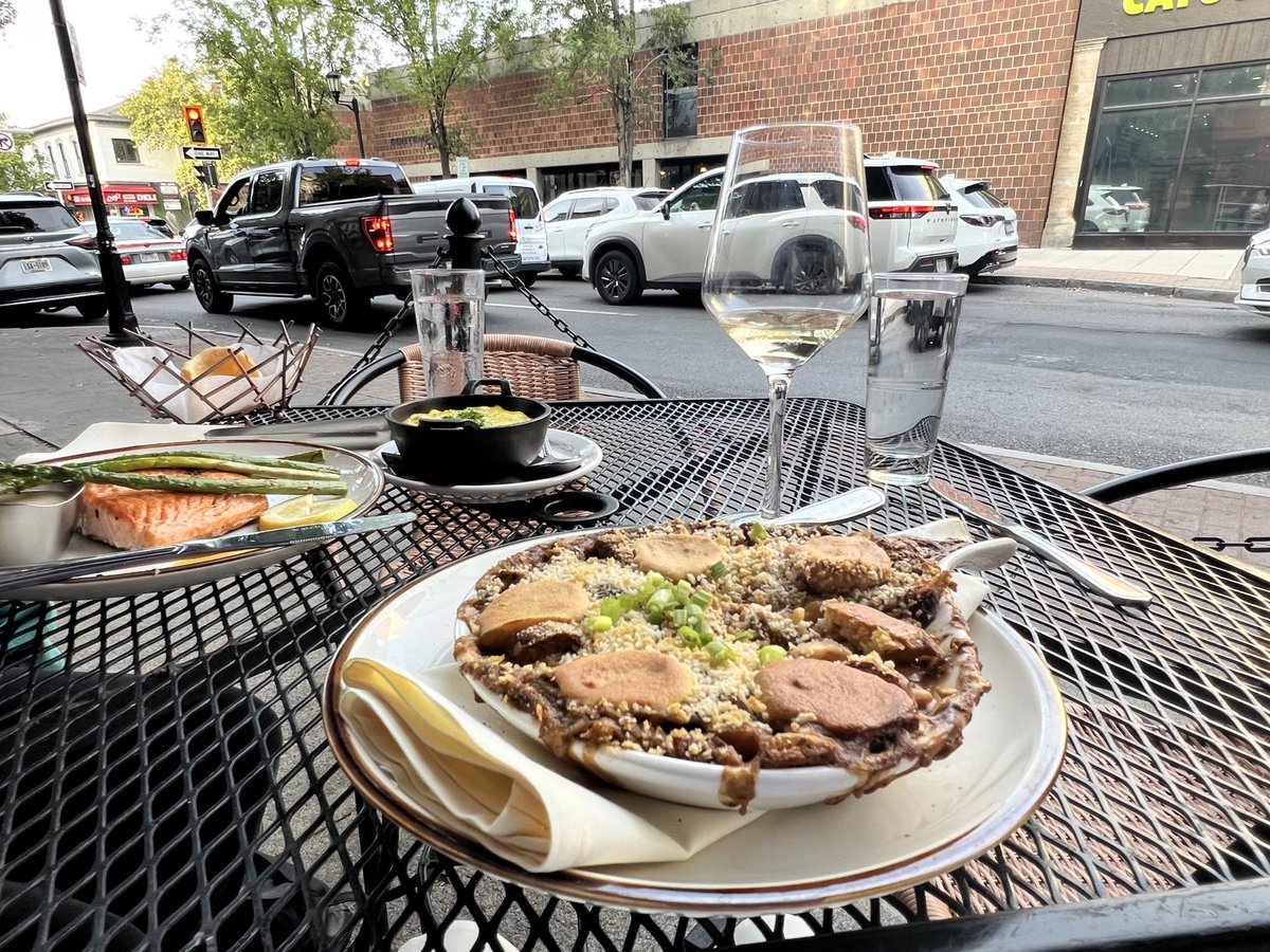 Celebrating the submission of a long-shot grant proposal with some on-street dining while the weather still cooperates