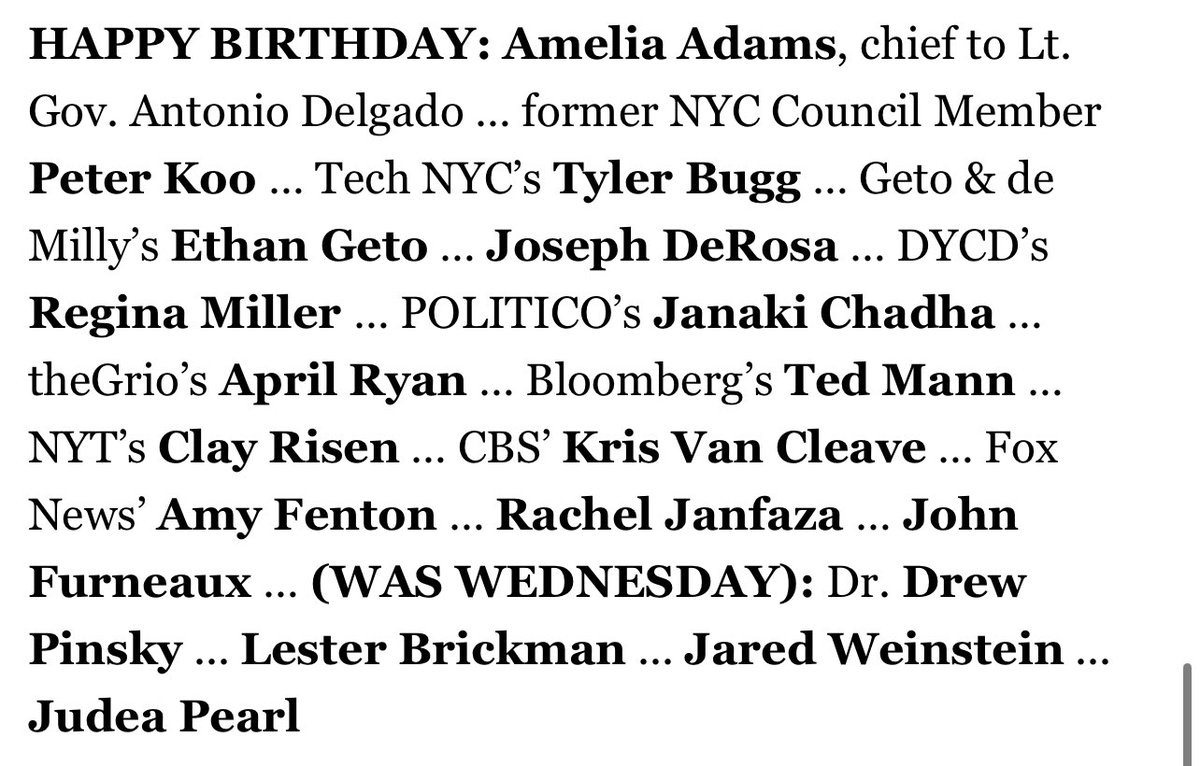 If your birthday wasn’t announced by <a href="/CityAndStateNY/">City & State NY</a> and <a href="/politicony/">POLITICO New York</a>, were you even born? 

Thanks for all the well wishes, friends!