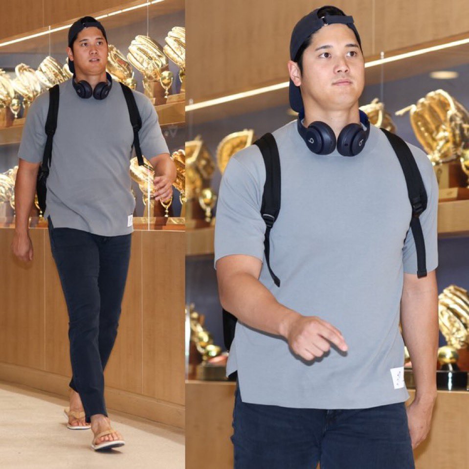 球場入りした大谷翔平！ 新たにスポンサーになった「Beats」の