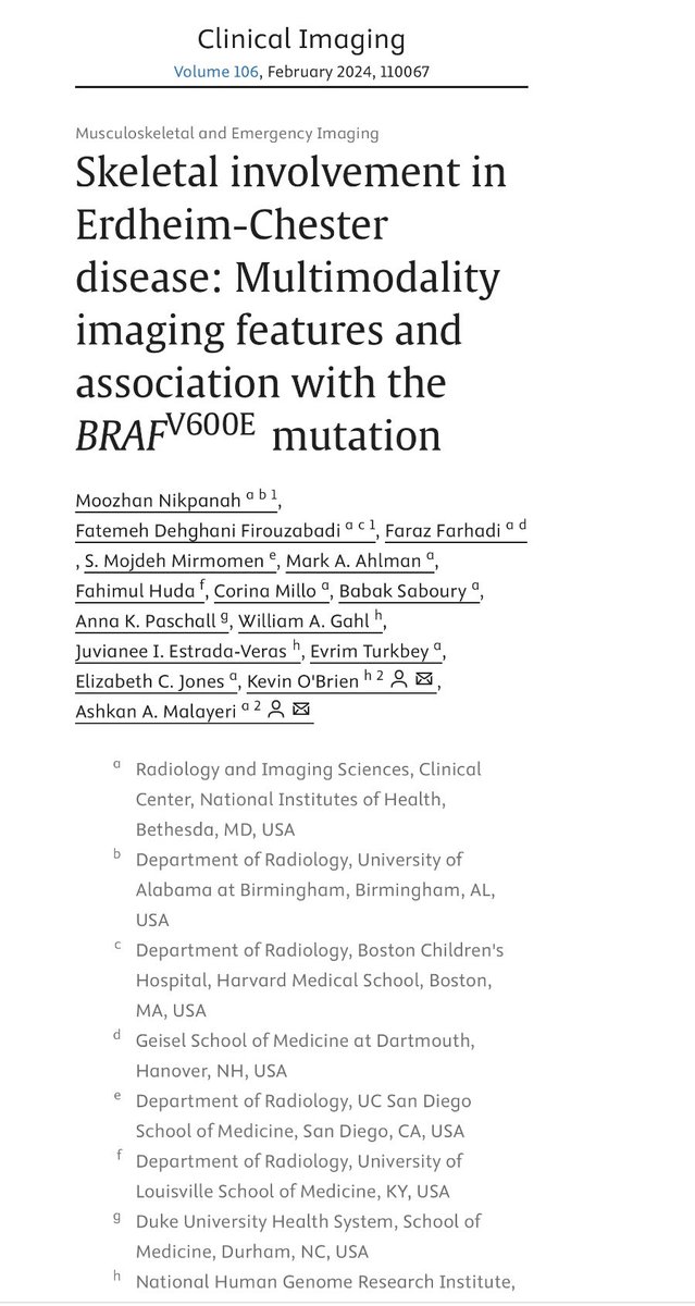 Fahim Huda, MD (@fahimhuda7) on Twitter photo Sharing our latest research papers on Erdheim-Chester disease. Pleasure to collaborate with Dr. Malayeri <a href="/aamalayeri/">Ashkan A. Malayeri MD</a> + amazing team at @NIHRadiology
<a href="/FirouzabadiMina/">Mina Firouzabadi</a> <a href="/eb_radnucs/">Evrim Bengi Turkbey</a> <a href="/aryanzg/">Aryan Zahergivar</a> #uofl #UofLRadiology #NIH
sciencedirect.com/science/articl…
sciencedirect.com/science/articl… Sharing our latest research papers on Erdheim-Chester disease. Pleasure to collaborate with Dr. Malayeri <a href="/aamalayeri/">Ashkan A. Malayeri MD</a> + amazing team at @NIHRadiology
<a href="/FirouzabadiMina/">Mina Firouzabadi</a> <a href="/eb_radnucs/">Evrim Bengi Turkbey</a> <a href="/aryanzg/">Aryan Zahergivar</a> #uofl #UofLRadiology #NIH
sciencedirect.com/science/articl…
sciencedirect.com/science/articl…