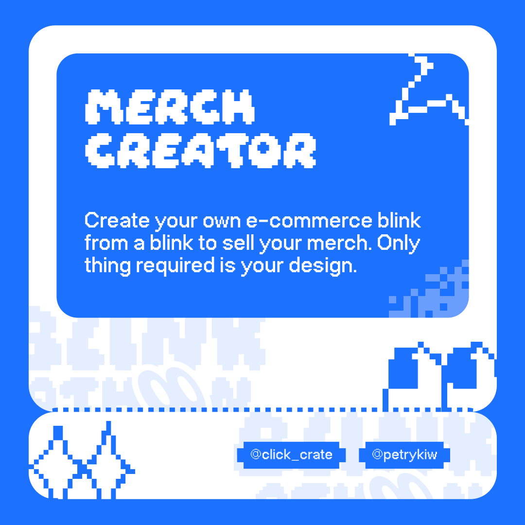 click_crate's tweet photo. Last week at blinkathon was crazy!!! in case you blinked and missed it here’s a recap 🧵 of the e-commerce blinks we built: https://t.co/SeQY52BcIC