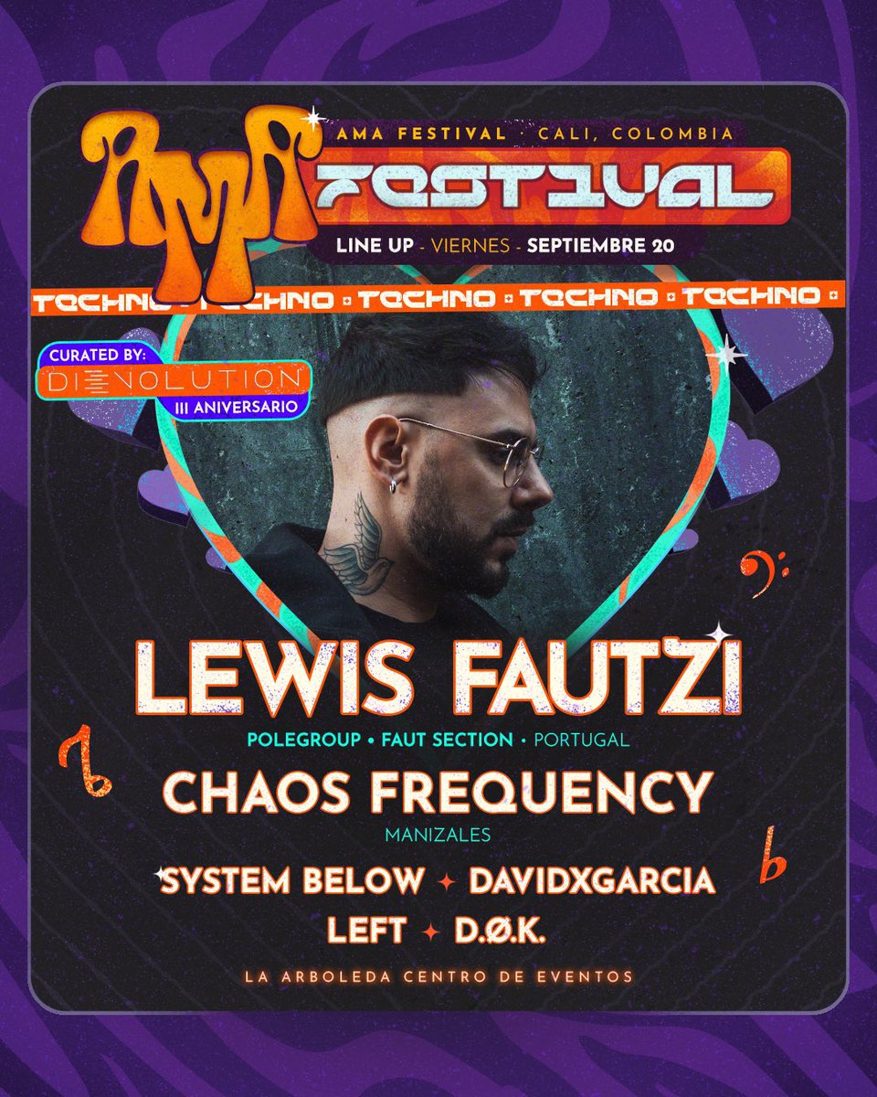 Dievolutionco's tweet image. Celebramos nuestro lll Aniversario de la mejor manera posible: Con Lewis Fautzi en la casa🍻 y junto a él un line up especialmente pensado para esta ocasión: Chaos Frequency, System Below, @DavidxGarcia10 @lefto_ y D.Ø.K

Nos vemos el 20 para bailar juntos🎂💃