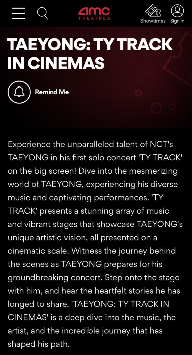 AMC will be playing Taeyong: TY Track in Cinemas
 
They have theaters across USA, you can search for your local theater here. 

🔗 - amctheatres.com/movies/taeyong…

#TAEYONG #태용
#TYTRACKINCINEMAS