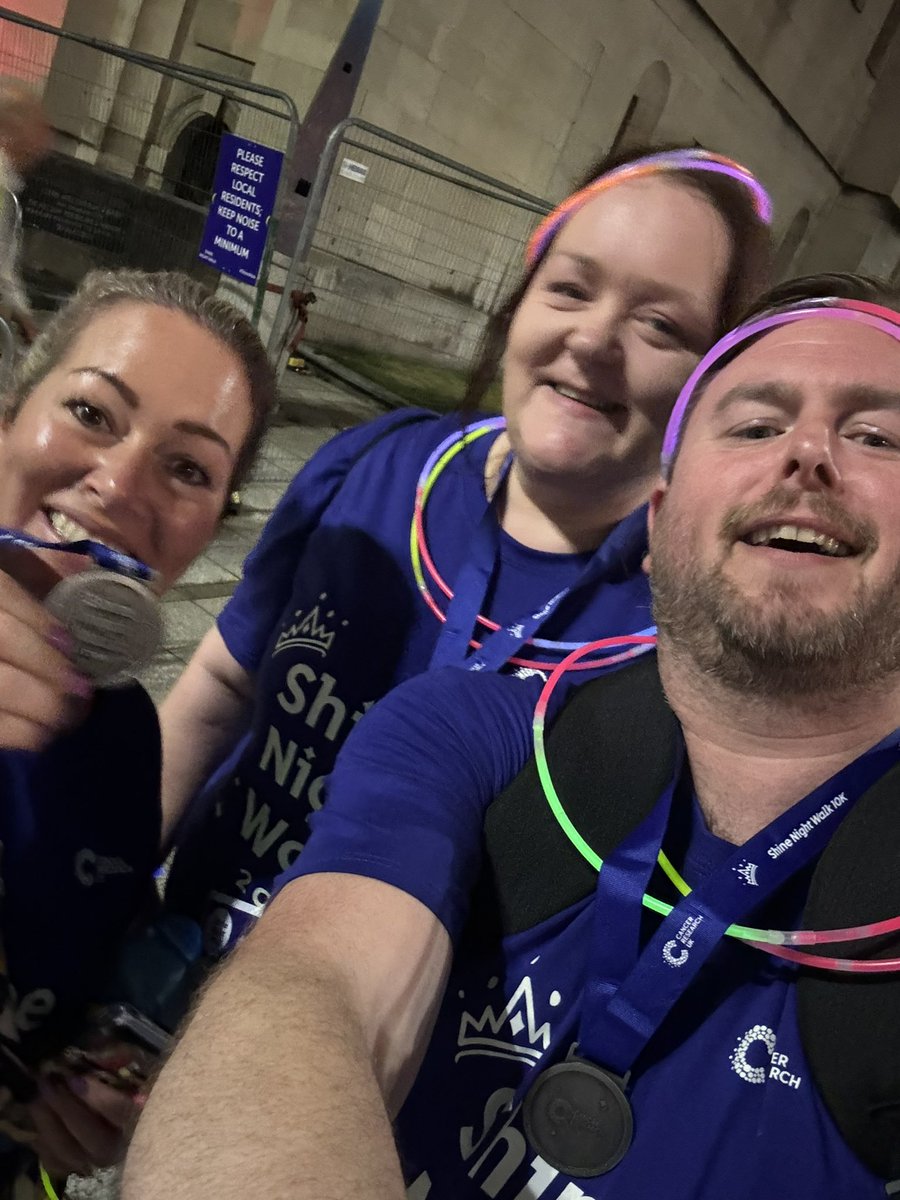 We completed our 10k Shine Night walk for <a href="/CR_UK/">Cancer Research UK</a>. We had a good time though there may be the odd ache and pain….