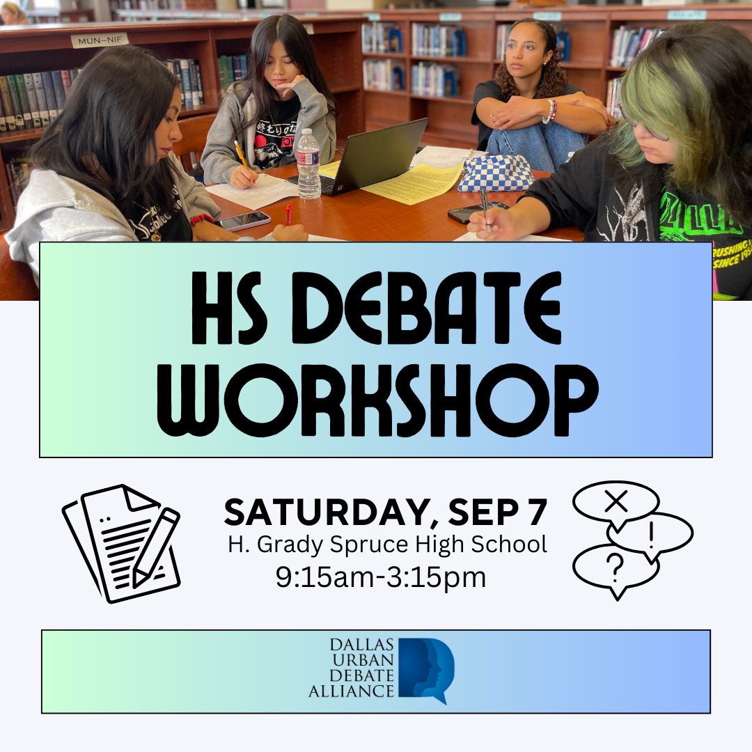 The time has come!!! Debate for the 24-25 SY is kicking off this Saturday with our High School Workshop! 🤩 Will we see you there? 🧐