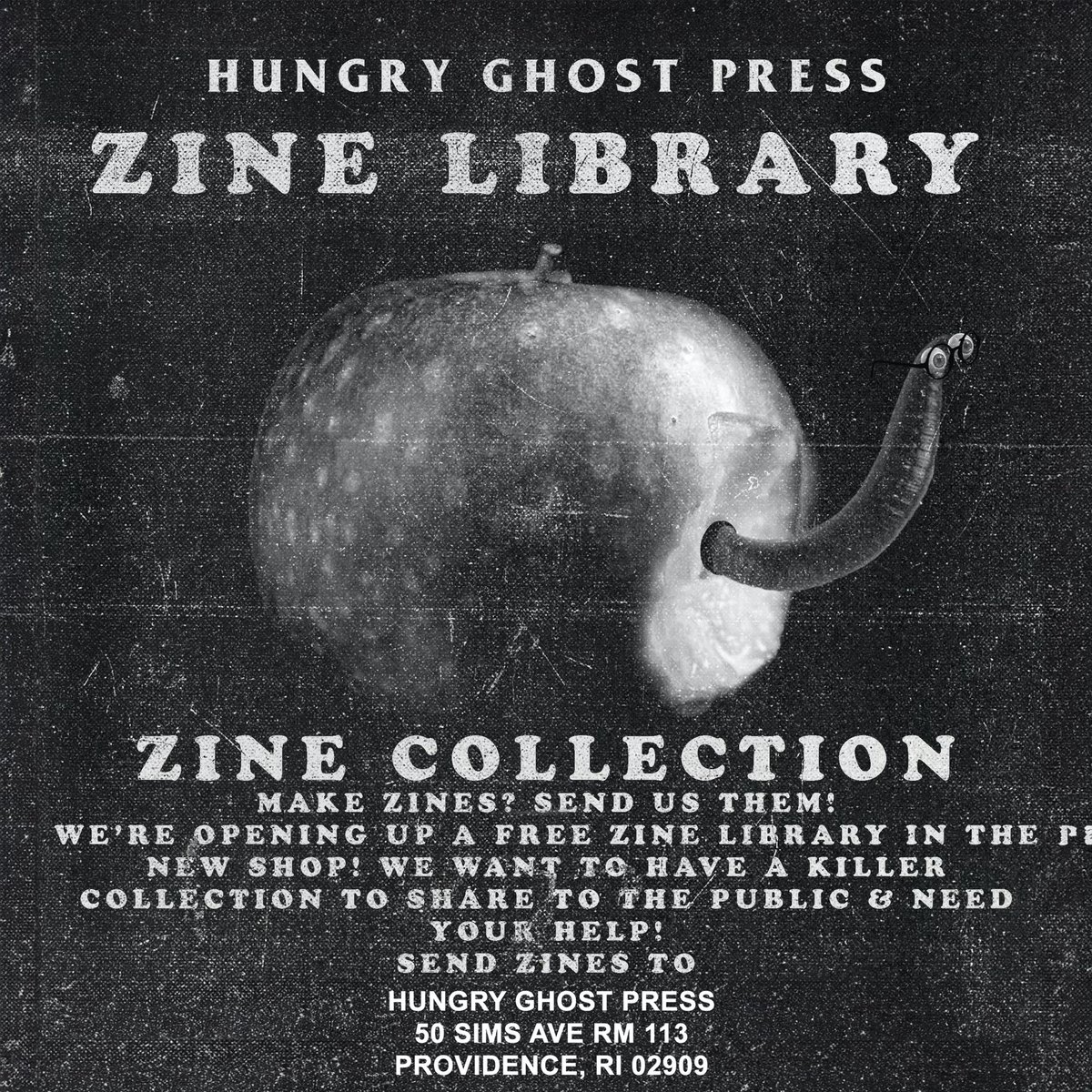 Y’ALL READY FOR THE RETURN OF THE FREE ZINE LIBRARY!?

Make zines? Send us them!
We’re opening up a new free zine library in the new mini shop!
We want to have a killer collection to share to the public and need your help!