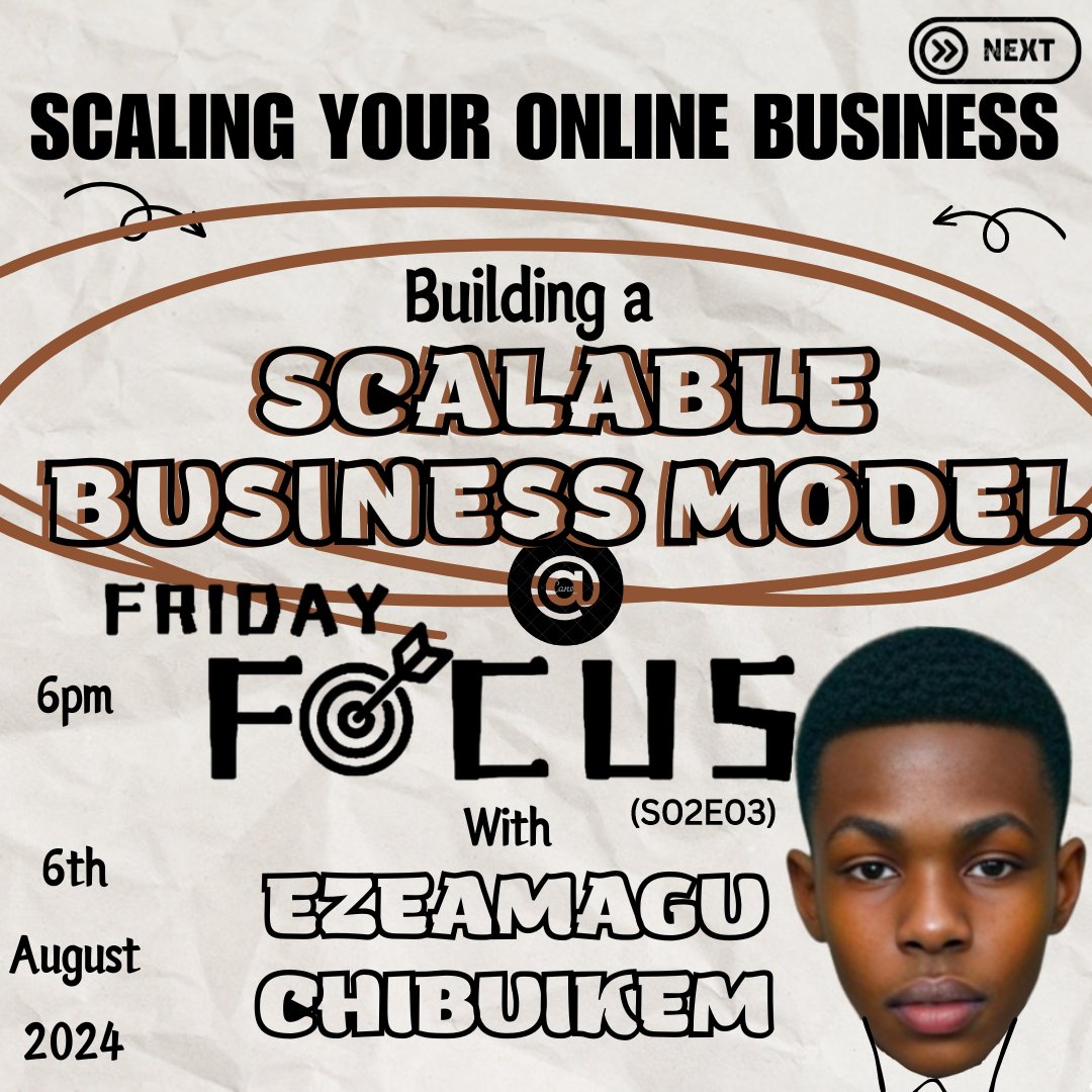 EzeChibyke52033's tweet image. Friday Focus SE02E03 is out now!

Swipe through as you learn how to build a scalable business model.

#FridayFocus 
#scalablebusinessmodel