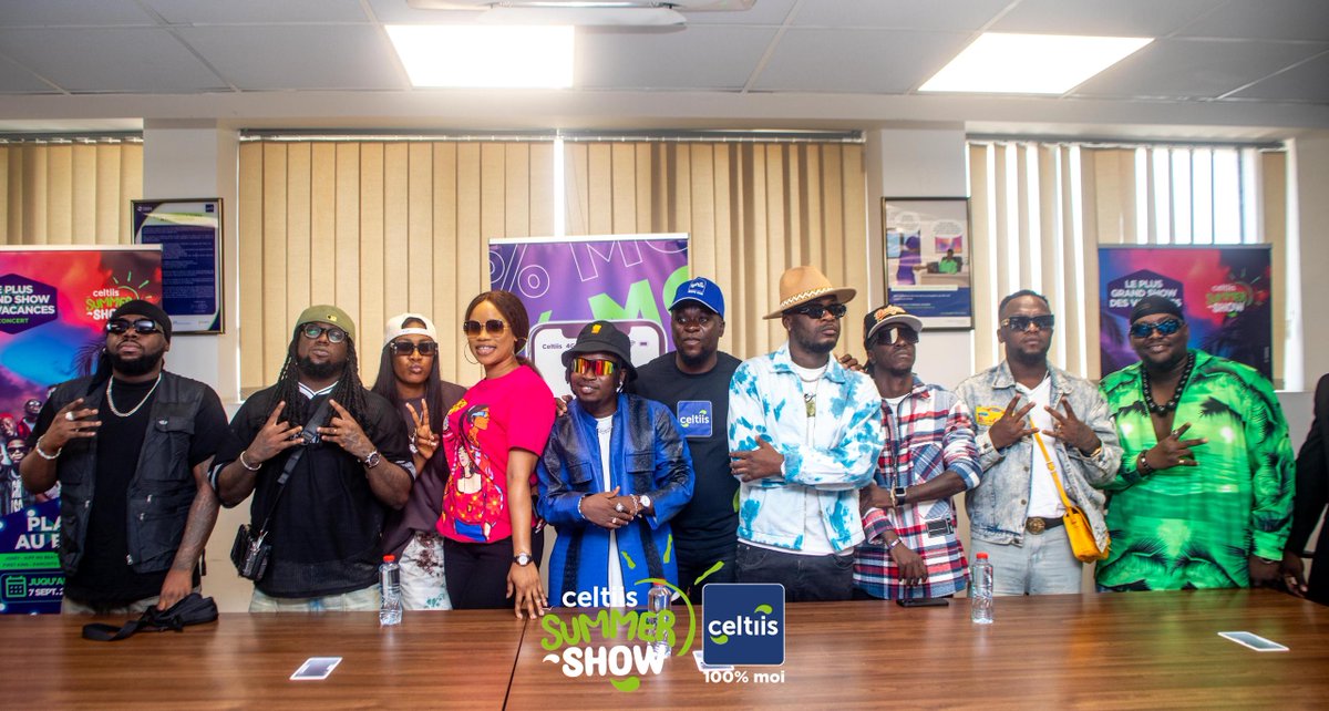 celtiisbj's tweet photo. [ 4ème Géant Concert : Celtiis Summer Show ]

Ce matin, les 5 loups étaient aux côtés de nos stars béninoises #Tyaf et  #XTime pour nous dévoiler les détails croustillants des performances qu’ils préparent pour le dernier grand show🔥 des vacances.

#Wasexo https://t.co/VKQZITveLt