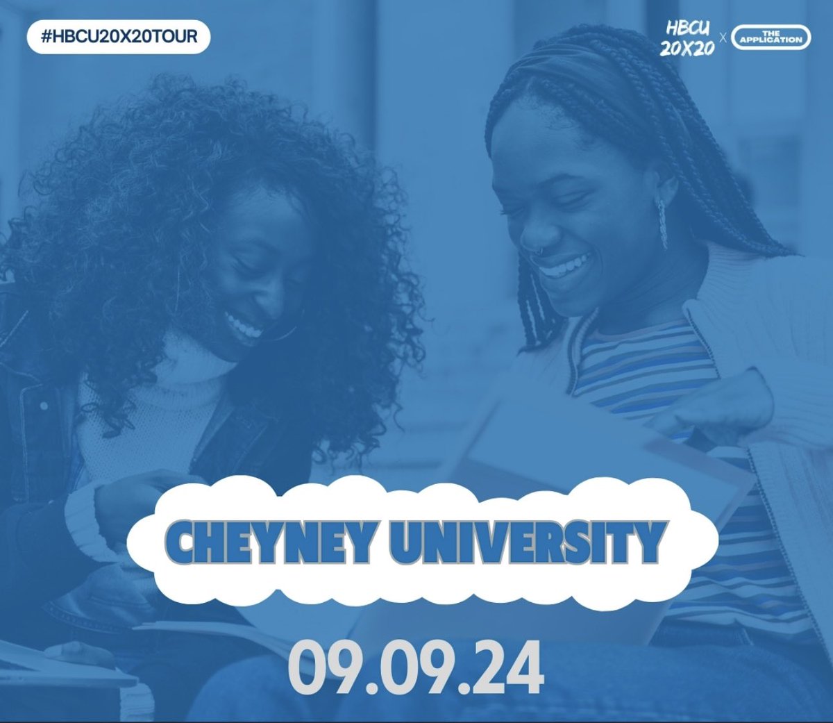 🎓 Next stop: Cheyney University of Pennsylvania 🚀

The #HBCU20x20 | #TheApplication Tour is coming to campus on September 9th! We’re hosting Lunchroom Takeover, classroom drop-ins, plus FREE professional headshot.

See you there. 💼📸

Learn more: theapplication.org/events