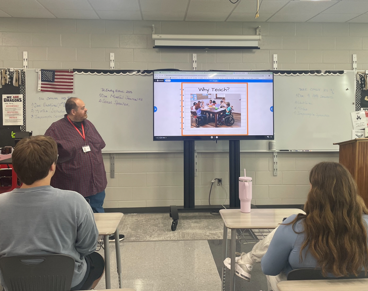 HaneyNPHS's tweet photo. Thank you @AskanderNPHS for presenting to the UIndy Educ. 255 students today! Your knowledge and experience in the field, combined with your positive energy, made it truly inspiring! @uindy #NewPalProud @NPHSDragons #Every_Day #TeachTheFuture https://t.co/tDLUDJHwXm