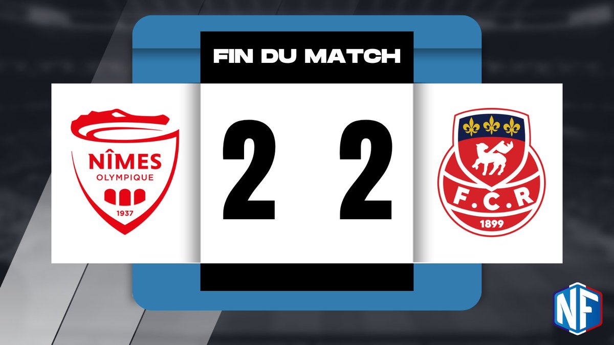 nationalfoot_'s tweet photo. C'EST FINI AUX ANTONINS ! 

QUELLE FIN DE MATCH ! 🤯 Les nîmois trouvent les ressources pour pousser et égaliser sur penalty face à des rouennais qui contrôlaient pourtant le match 🥶
Toujours pas de victoire pour le FCR : 2 points en 4 matchs. 🔴⚪

2-2 | #NOFCR https://t.co/6ANp7tDWsq