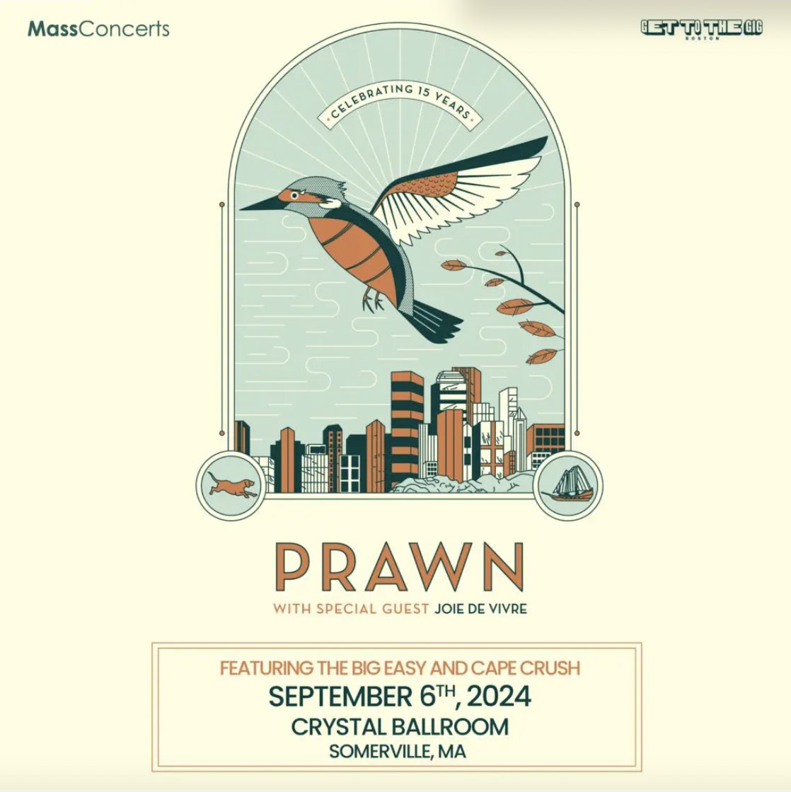 Tonight! The long-awaited live return of emo legends <a href="/PrawnMusic/">Prawn</a> at Crystal Ballroom! They're joined by Joie De Vivre, The Big Easy, and Cape Crush - not. to. be. missed. 

Doors: 7:00PM
Music: 8:00PM

Tickets available here: ticketmaster.com/event/010060B5…