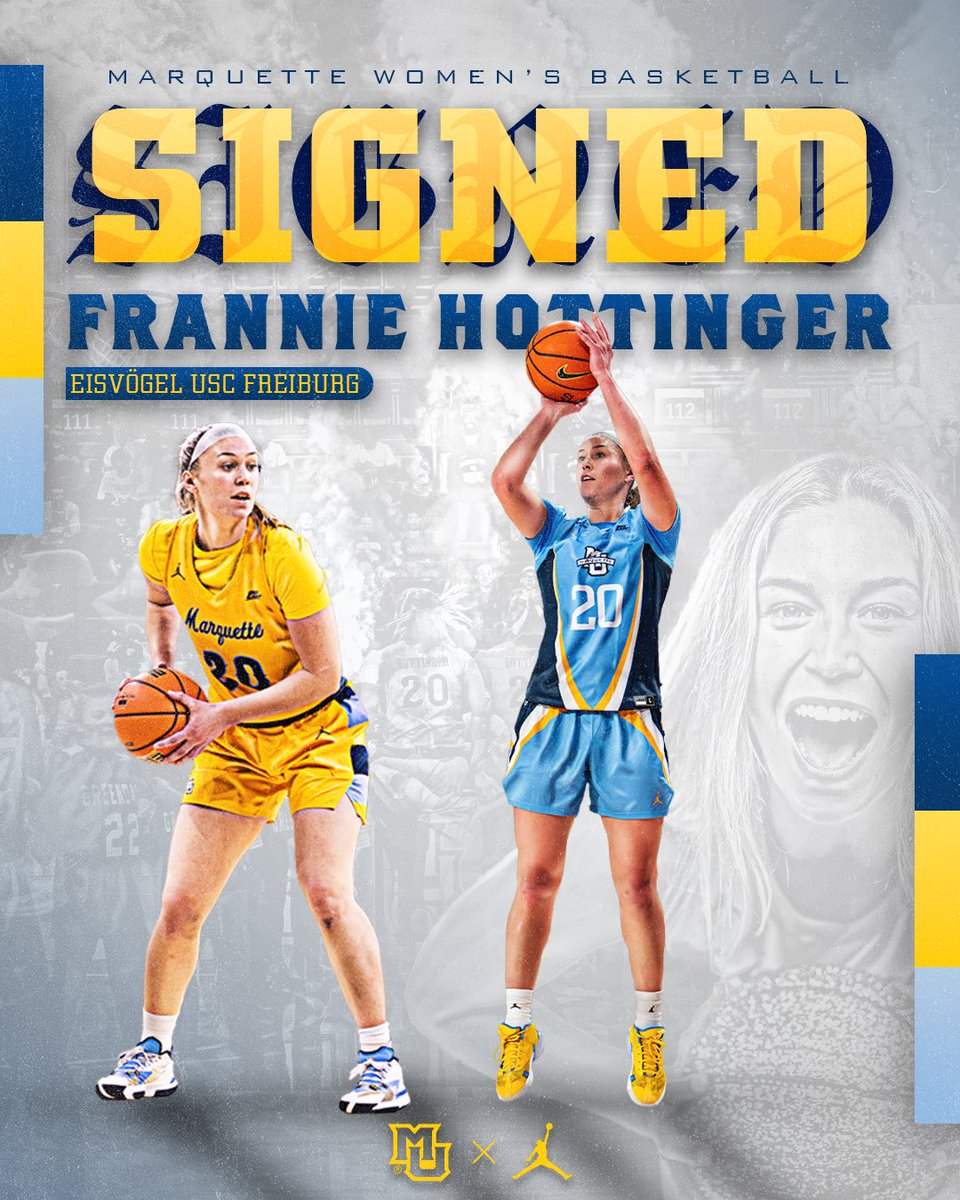 Marquette WBB (@marquettewbb) on Twitter photo PRO GOLDEN EAGLE๐ฃ๏ธ <a href="/FrannieH23/">Frannie Hottinger</a> has just signed her First Pro Contract with Germany-Based <a href="/Eisvoegel/">Eisvรถgel USCFreiburg</a> ๐ฉ๐ช Congratulations Frannie๐๐ PRO GOLDEN EAGLE๐ฃ๏ธ <a href="/FrannieH23/">Frannie Hottinger</a> has just signed her First Pro Contract with Germany-Based <a href="/Eisvoegel/">Eisvรถgel USCFreiburg</a> ๐ฉ๐ช Congratulations Frannie๐๐