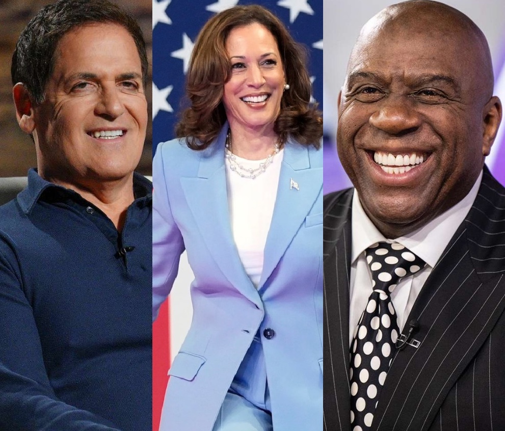 BREAKING: Kamala Harris racks up a massive win as nearly 100 of America's top business leaders collectively endorse her for president — including billionaire Mark Cuban and NBA legend Magic Johnson.

This has MAGA world melting down...

"Her election is the best way to support