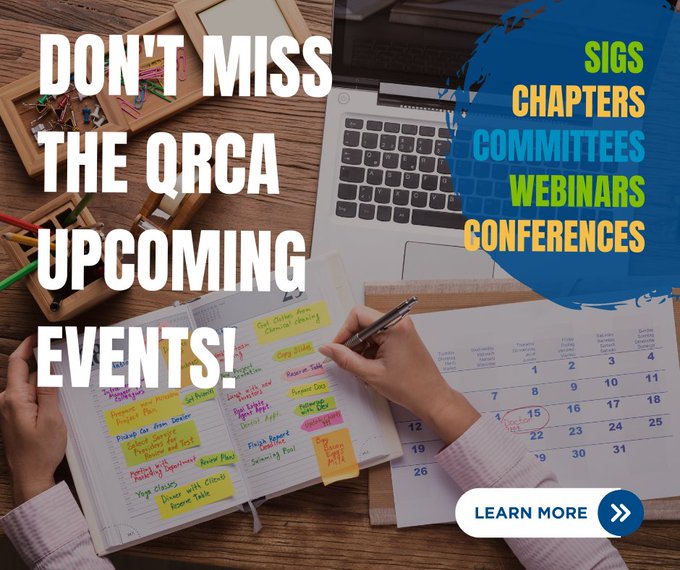 Don't miss these upcoming #qrcaevents:  
- Sept 9-10: CAIP Canada: Moderator Essentials 
- Sept 12: From Start to Finish: Managing Qualitative Research with Confidence – Module 2

AND MORE!

✔️ 📷 here: qrca.org/events/event_l…