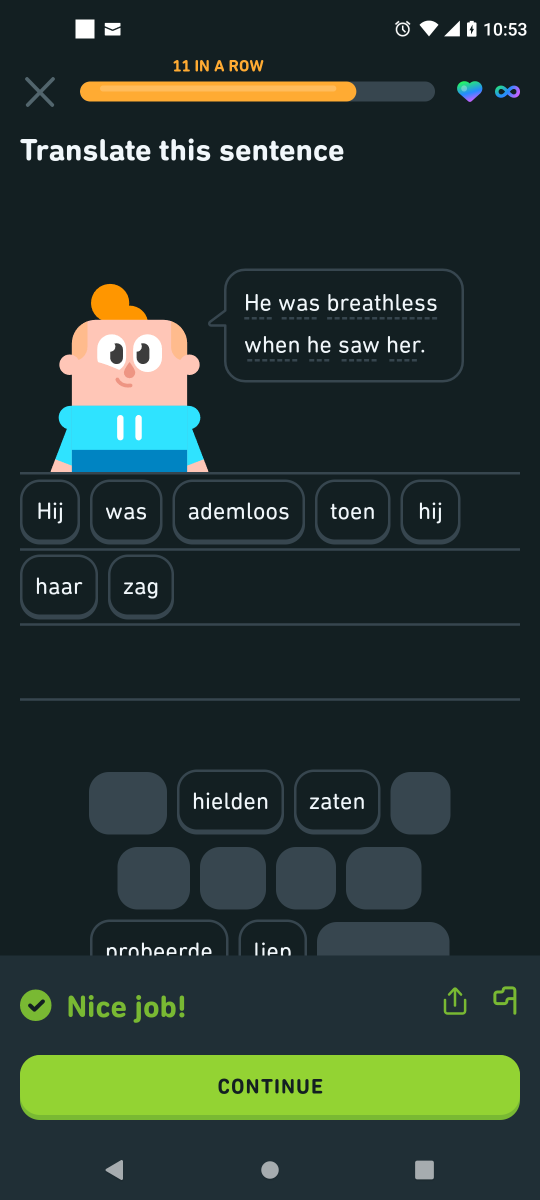 MayEmilyann's tweet photo. @duolingo Daily Refresh &amp; Practice Hub repeat only a few units from Section 3 everyday. Please fix this!! I need to review a more diverse rotation of material from Sections 1&amp;2, too. EmilyAnnFr2 Dutch Android&amp;Desktop. Here are examples of what is getting stale. https://t.co/EwBxW5nFGS