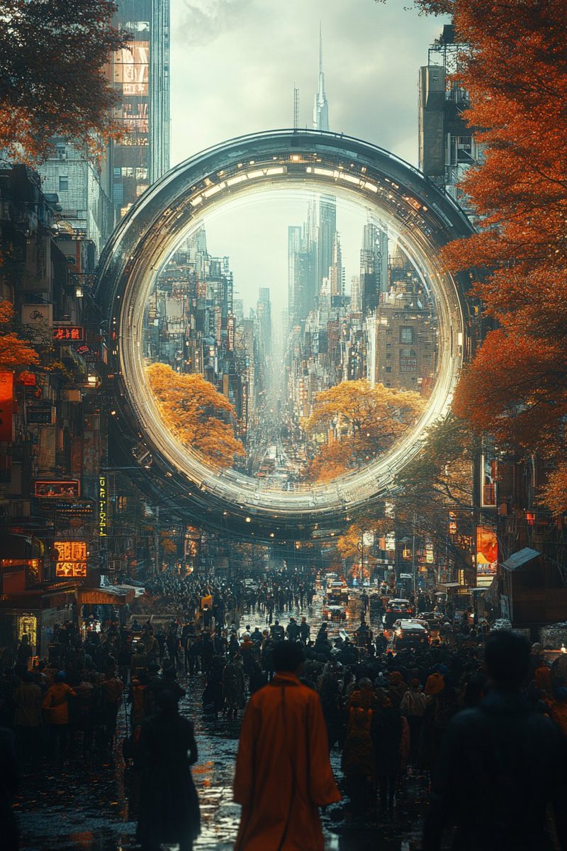 NFTCandent's tweet image. Imagine cities having a lens that lets you explore parallel dimensions of the same city you&apos;re standing in—each layer revealing a different version of reality, and a different future.🔮 
#Futurism #ParallelWorlds #aiartwork #AIArtistCommunity #aiartgallery