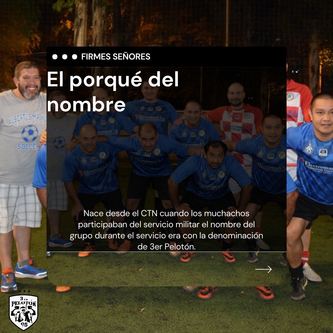 ExaCtnDeportes's tweet photo. Hoy conocemos más al equipo:
➡️ TERCER PELOTON🏆
➡️ El nombre nace desde el CTN cuando los muchachos realizaban el servicio militar obligatorio.
#AsoExaCTN https://t.co/5ufJHmzxhb