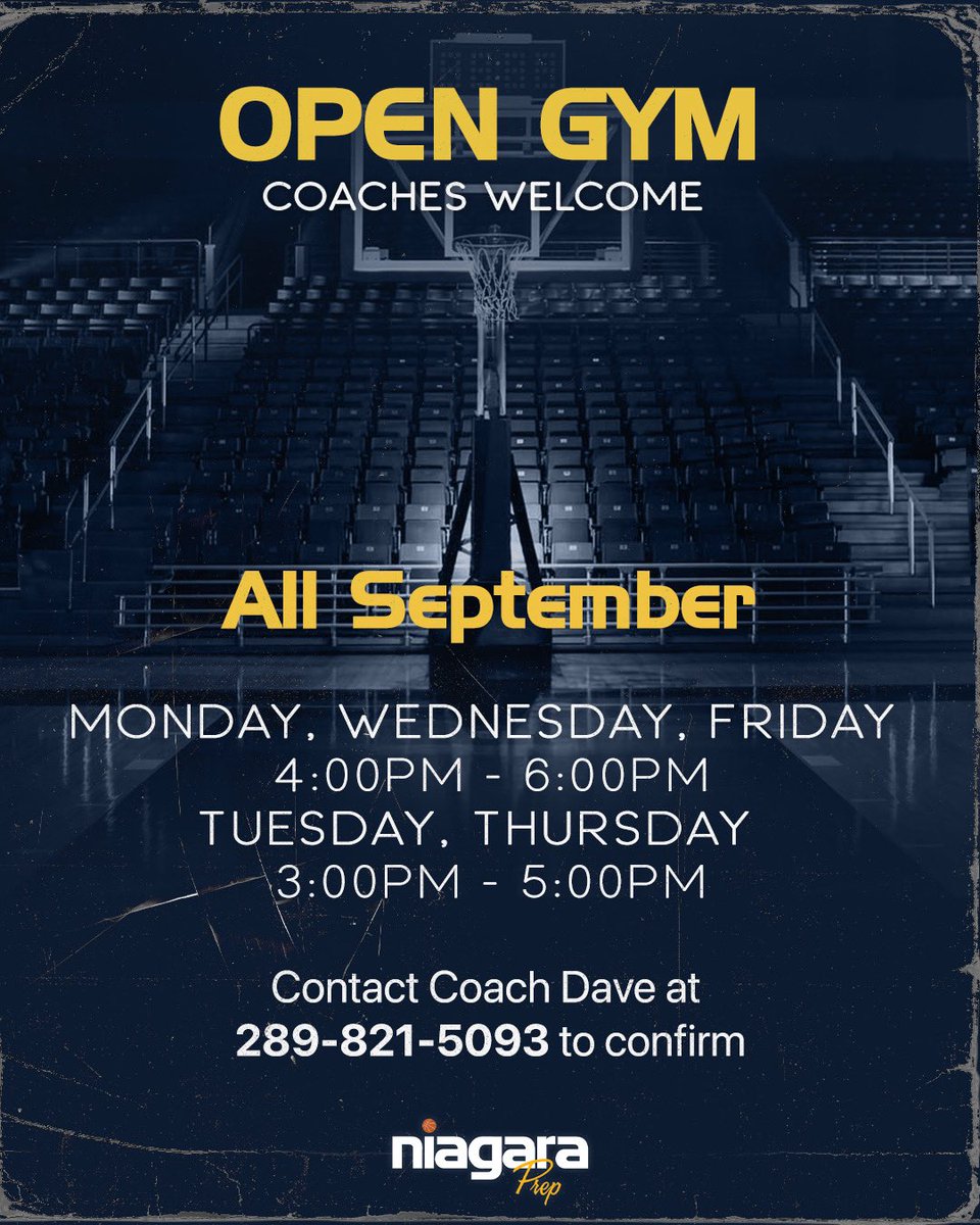 🗣️🗣️ POST-SECONDARY COACHES don’t miss out!

Open gym hours for September are now available! Contact Coach Dave to lock in your visit to see our players!