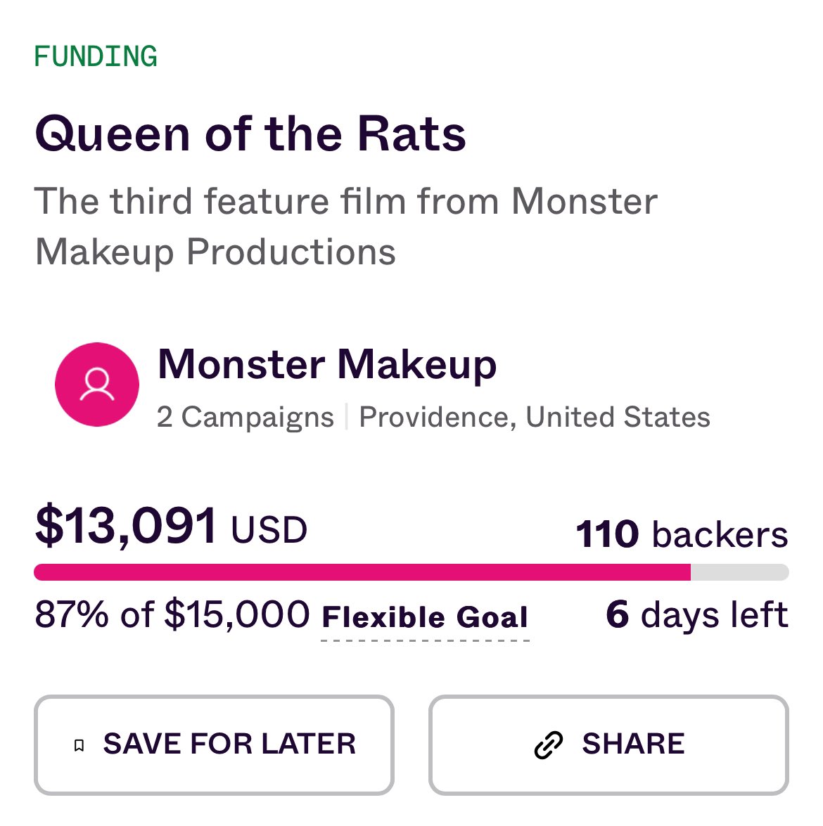 Only $2k left!