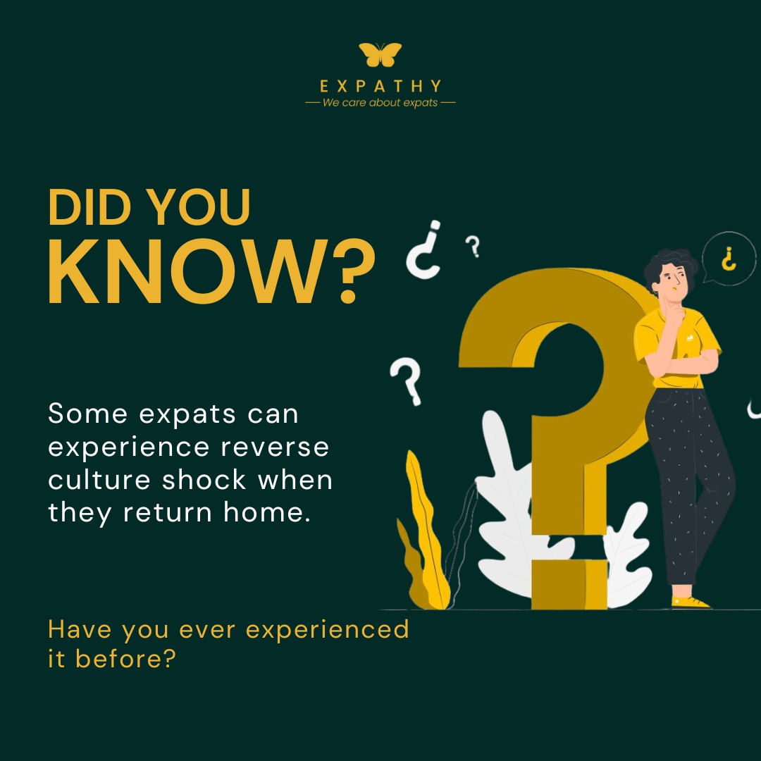 ExpathyOrg's tweet photo. Reverse culture shock is real. π
The longer youβre away and the bigger the cultural shift, the more challenging the return.
Have you felt this too? Let us know how you managed.π¬
#expat #expatlife #expatjourney #expathy https://t.co/YfswwCrC8Q