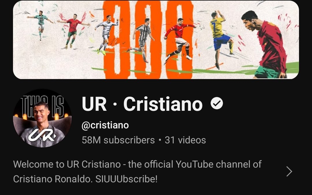 Cristiano Ronaldo has updated his YouTube channel header. (900).😍🐐