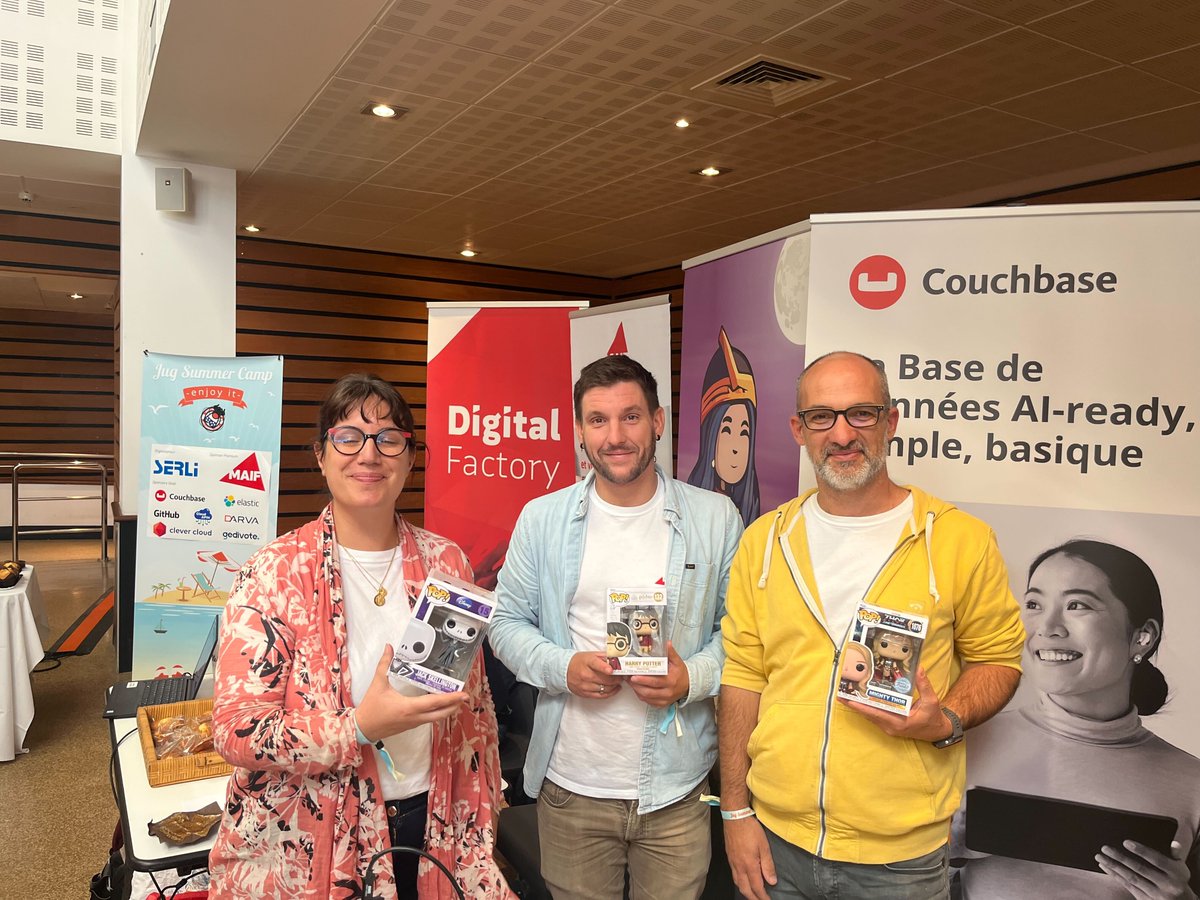 couchbase's tweet image. Had an awesome time today @jugsummercamp in La Rochelle, France! 🇫🇷

Huge thanks to all of the #developers who stopped by to learn more about Capella #DBaaS (and won some Funko pop heads too!). Shoutout to the #Couchbase dream team on the ground: Herve Oliny, @ldoguin, and…