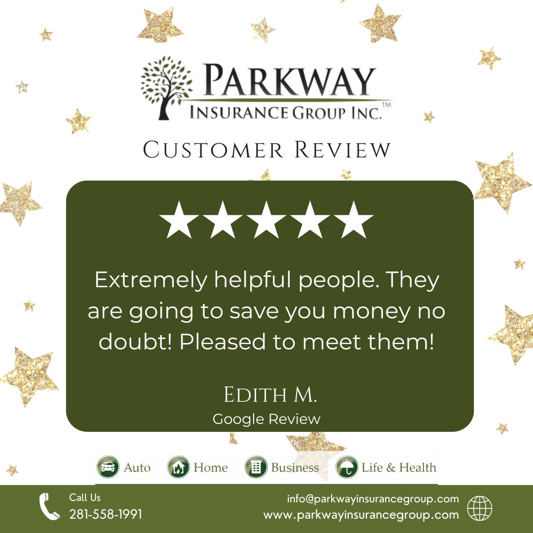 parkwayins's tweet photo. Thank you so much for your fantastic 5-star review on Google! ⭐ https://t.co/iYWTVDHHxe #ThankYou #5StarReview #AmazingFeedback #PositiveExperience #InsuranceAgency #testimonials #ParkwayInsuranceGroup #ServiceReview #Insurance #ReferParkway #TexasAgency https://t.co/xRLKdp0GOD