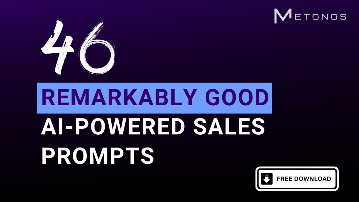 JSaig's tweet image. 📰How to use AI for sales

Included: An AI prompt for each stage of the sales funnel
metonos.beehiiv.com/p/use-ai-sales
#AI #SalesTips #Sales