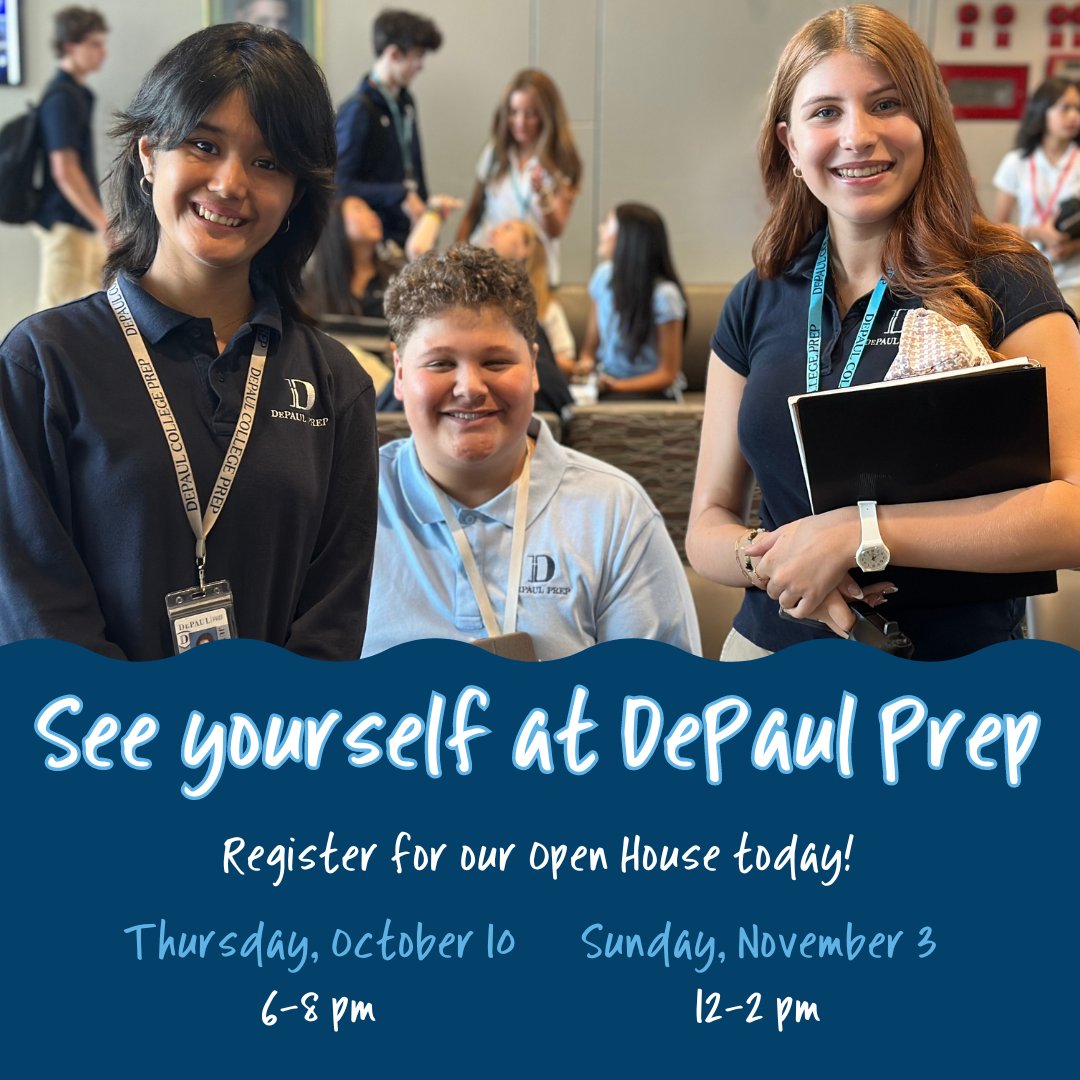‼️Attention all future Rams‼️ Registration for our Fall Open Houses is now open. Join us on campus to see what DePaul Prep has to offer! bit.ly/47gefIc