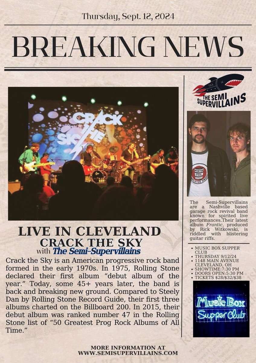 Back in Cleveland with Crack the Sky - mailchi.mp/b603df746c86/b…
