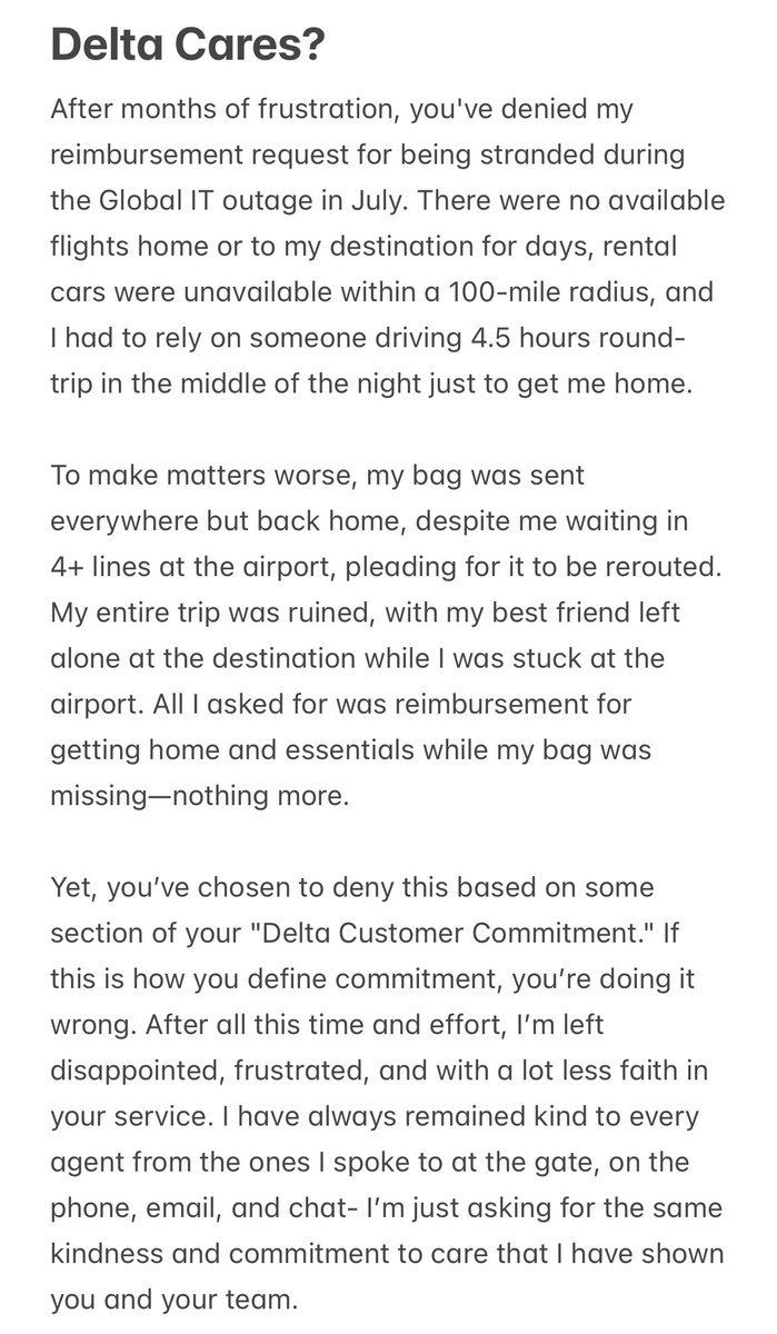 Offici_ALLY_me's tweet photo. @Delta truly mishandled this global IT outage and months later I am still as frustrated as I was that weekend. 

And they wonder why @USDOT has had to enforce stronger regulations on airlines 🤔 https://t.co/L0gyHjIJzs