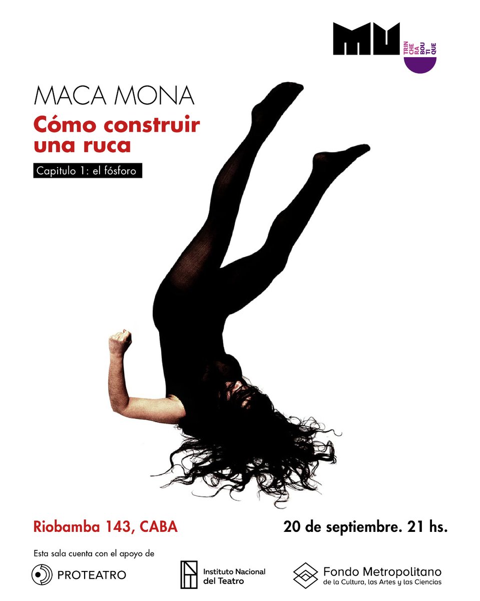 "Cómo construir una ruca" 
Viernes 20/09 a las 21hs
En MU