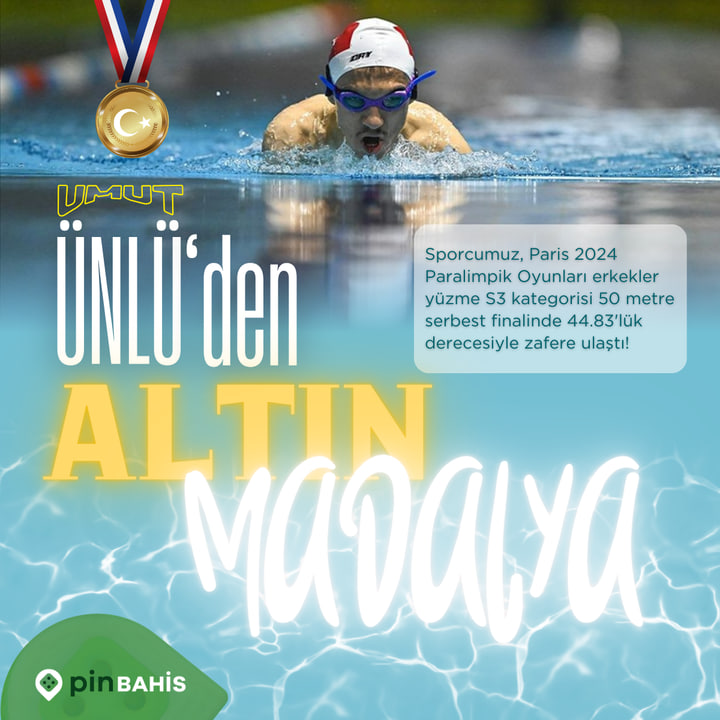 pinresmitr's tweet photo. UMUT ÜNLÜ PARALİMPİK ŞAMPİYONU!

🇹🇷 Para yüzmede ülkemize erkeklerde ilk madalyasını altın olarak getiren sporcumuzu yürekten kutluyoruz.🥇

👏 Harikasın Umut, tebrikler ve teşekkürler! https://t.co/23HXtxvvlh