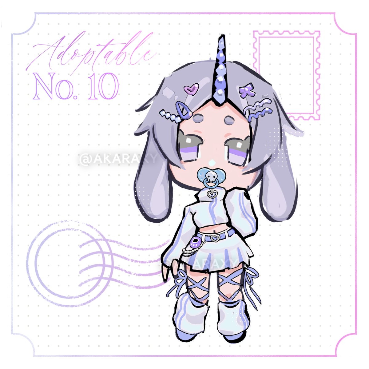 AKAraxy's tweet image. 𝓐𝓭𝓸𝓹𝓽𝓼 𝓪𝓿𝓪𝓲𝓵𝓪𝓫𝓵𝓮✨RT appreciated ✨

Set price for each ― Payment via PayPal :    
✦ AB1 : 11€ (personnal use)   
✦ AB2 : 50€ (commercial use)

Claim in comment or DM ~
#adoptable #adoptablesopen