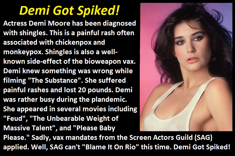 SolarMelt's tweet image. Demi Got Spiked!
tinyurl.com/5caczm8a

#Veterans #GunControl #MAGA #Patriot #Patriots #GreatReset #Gold #Silver #Crypto #BitCoin #Covid #Jab #Vax #WEF #NWO #CFR #Trump #ClimateChange #Genocide #Democide