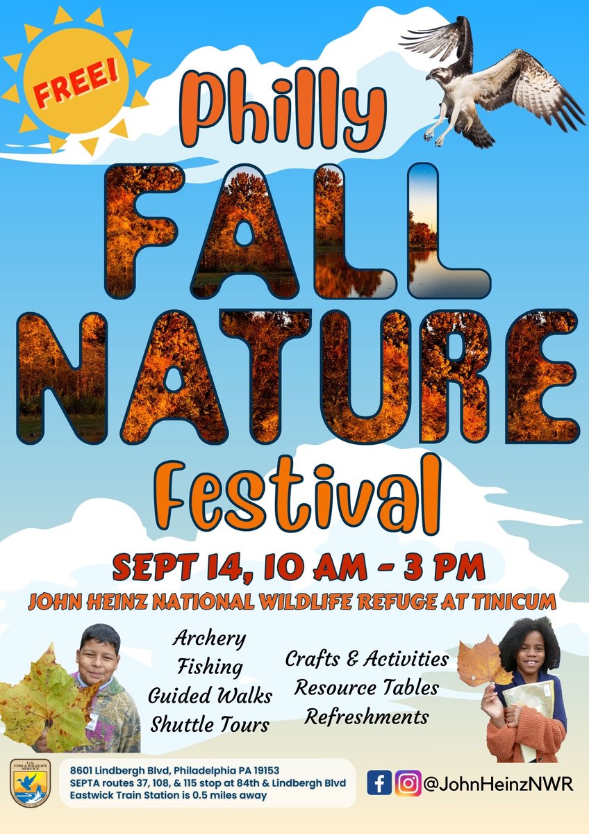 Celebrate Fall at an AWE Center! 

This free, all-day event will include archery, fishing, birding at the boardwalk, guided walks, nature crafts, resource tables, food, and music! 

We hope to see you there!