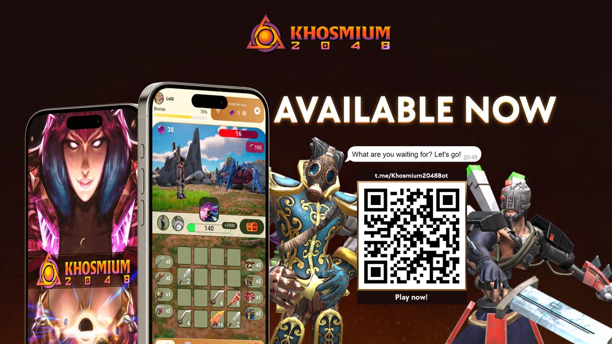 khosmium's tweet photo. 🚨Khosmium 2048  is now live on Telegram!

@Khosmium 2048 is 100% Free to Play and marks the launch of Phase 2 of our airdrop campaign 👀

This phase includes an exclusive reward pool dedicated entirely to enhancing our ecosystem gaming experience!

Khosmium 2048 is a simple puzzle game where you slide numbered tiles on a 4x4 grid to combine matching numbers, aiming to reach the 2048 tile by merging smaller ones like 2+2=4, 4+4=8, and so on.

Each time you combine tiles, you hit an enemy and earn coins, which can be converted into resources and bonuses. The more coins you collect per hour, the better the airdrops you receive, offering valuable rewards to boost your progress 🪂

It's live on telegram now at https://t.co/O9QmzEYCBC

Invite your friends and start the grind!