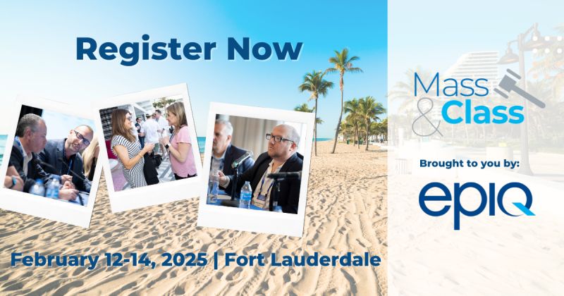 joselynetx's tweet image. Gather your team and join us for 3 days, 15 sessions, and endless networking opportunities at #massandclass, February 12-14, 2025 in sunny Fort Lauderdale. Space is limited. Don&apos;t miss your chance to connect with court-appointed neutrals, judges, and leading #classaction and…