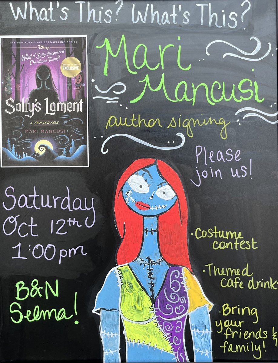 Hey there ghouls and ghosts! We are going to be having a VERY exciting event October 12th @ 1 for celebrating the Nightmare Before Christmas with author <a href="/marimancusi/">Mari Mancusi</a> 
#nightmarebeforechristmas #authorsigning #halloween #barnesandnoble #bookstore #books