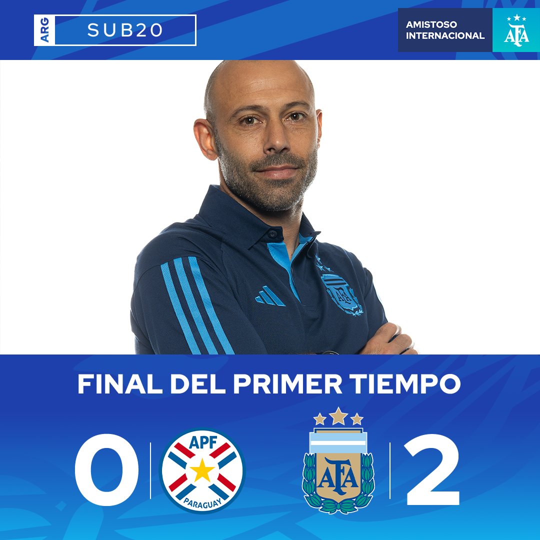 Argentina's tweet image. #Sub20 🏆Amistoso Internacional

Final del primer tiempo, con goles de Hidalgo y Silvetti, Argentina supera a Paraguay.

¡Vamos ! ¡Vamos los #Pibes!