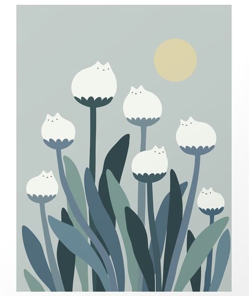 I wish I had a kitty garden! #cat plants #illustration by <a href="/ilovedoodle/">Lim Heng Swee 行瑞</a>. See it at bit.ly/catblooms #society6