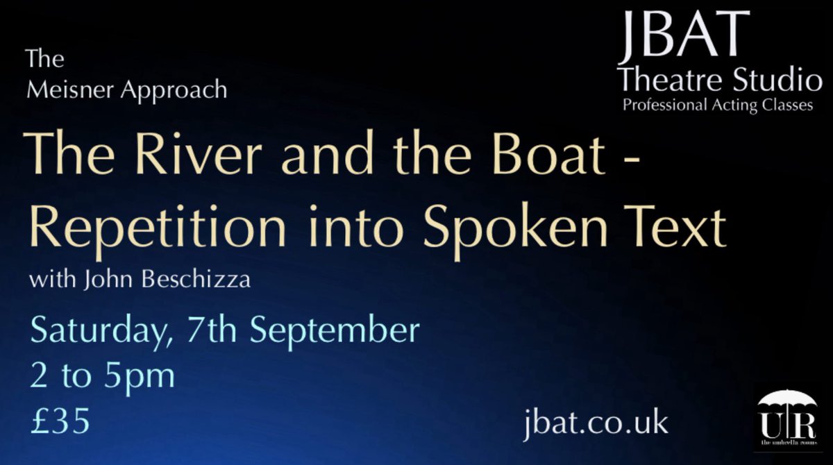 In this class for those very experienced with Repetition, we spontaneously introduce the written word into the flow of connected responses and impulses, discovering how the words we speak are influenced and changed by the flow of this emotional river. jbat.co.uk