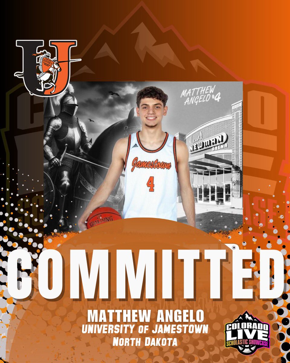 COLORADO LIVE Scholastic Showcase (@coloradolive_ss) on Twitter photo COMMITTED 🧡🖤
Congratulations to <a href="/_matthewangelo/">Matthew Angelo</a>
on your commitment to <a href="/UJ_Jimmies/">University of Jamestown</a> to continue your academic and athletic career.
💯 COLORADO LIVE BALLER 🏔️🏀
#ColoradoLiveShowcase
#ColoradoHoops
#ColoradoAthlete
#HighSchoolHoops
#ColoradoLiveBaller COMMITTED 🧡🖤
Congratulations to <a href="/_matthewangelo/">Matthew Angelo</a>
on your commitment to <a href="/UJ_Jimmies/">University of Jamestown</a> to continue your academic and athletic career.
💯 COLORADO LIVE BALLER 🏔️🏀
#ColoradoLiveShowcase
#ColoradoHoops
#ColoradoAthlete
#HighSchoolHoops
#ColoradoLiveBaller